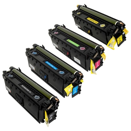 HP Color LaserJet Enterprise M553n Compatible Toner Cartridges - Set of 4 - High Yield